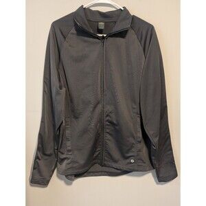 Xersion Mens Quick Dri Full Zip 4 Pocket Fleece Gray Reflective Jacket Fast Ship